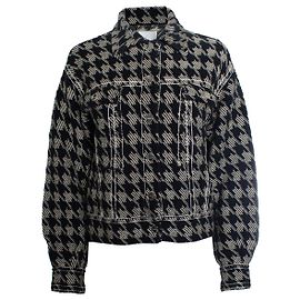 Giacca Sandro in pied de poule beige e nera Nero Altro