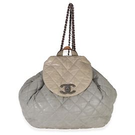 Chanel Grey Quilted Calfskin In The Mix Backpack Brown