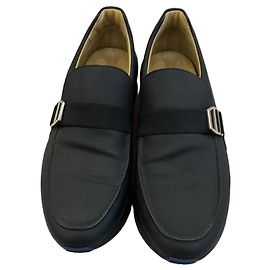 Mocassini Hermès in pelle Epsom nero e blu Multicolore