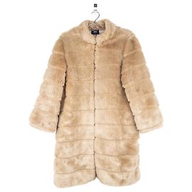 Jean Paul Gaultier 1990s Faux Fur Coat Beige