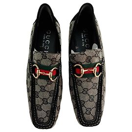 Mocassini Gucci in tela monogrammata Marrone Nero Rosso Verde Grigio