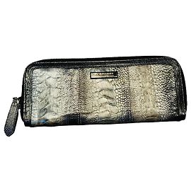 Burberry Wallet with Snake Pattern Grey Metallic