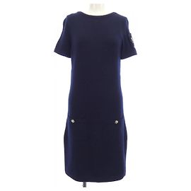 Robe 100% Cachemire Chanel P36501K02274 Bleu Bleu Marine