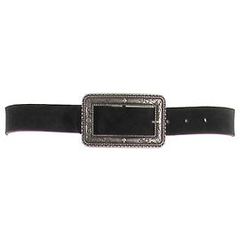 Ba&Sh Ceinture noire en daim Noir