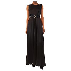 Kenzo Schwarzes Seiden-Maxikleid - Größe UK 8 Schwarz