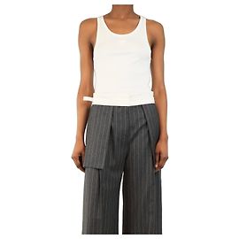 Prada Canotta bianca con schiena in pizzo - taglia UK 8 Bianco