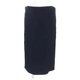 Gucci GG Pattern Rayon Skirt Black