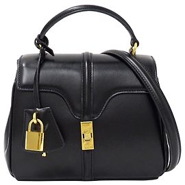Céline Celine Black Leather Handbag Black