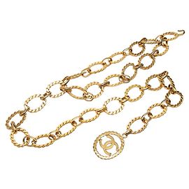 Cinturón de doble cadena Coco Mark vintage de Chanel Dorado