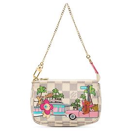 Mini Pochette Accessoires Vivienne Damier Azur de Louis Vuitton Blanc