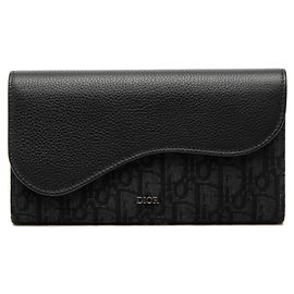 Portafoglio Lungo Dior Oblique Saddle Christian Dior Nero