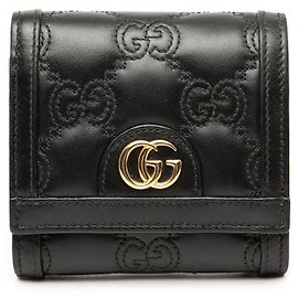 Portefeuille bi-fold Gucci GG Matelassé Logo Noir
