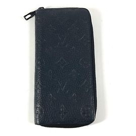 Louis Vuitton Monogram Embossed Zippy Long Wallet Black