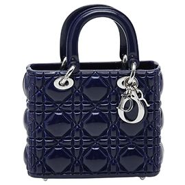 Christian Dior Lady Dior Mirror Charm Blue Navy blue