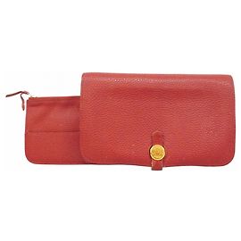 Hermès Hermes Dogon GM Long Wallet in Rouge Casaque Red