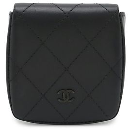 Chanel Black Leather Coin Purse Black