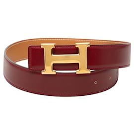 H-Gürtel Constance von Hermès Rot Beige