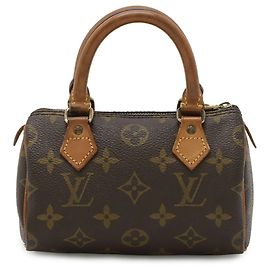 Louis Vuitton Monogram Mini Speedy Handbag Pouch M41534 Brown
