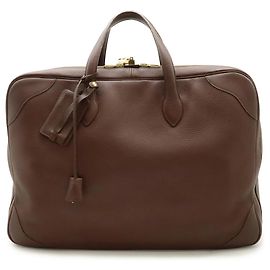 Sac Boston Victoria 50 d'Hermès Marron Rouge