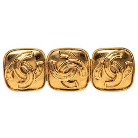 Chanel Gold Plated Triple CC Brosche Golden