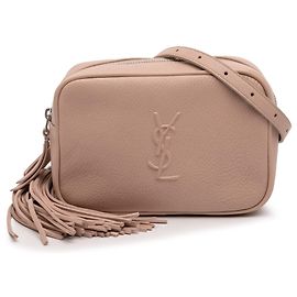 Bolsa de cinto Monogram Lou com tassel em couro de bezerro texturizado rosa Saint Laurent Rosa
