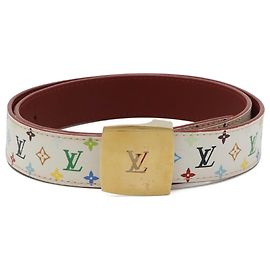 Cintura Quadrata Monogram Multicolore Louis Vuitton Bianco