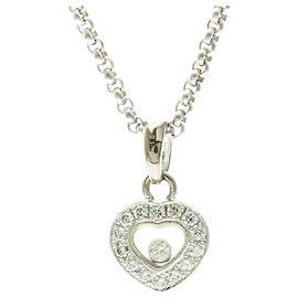 Collar de diamante en forma de corazón Chopard Happy Diamonds Plata