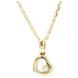 Collar de diamante en forma de corazón Chopard Happy Diamonds Dorado