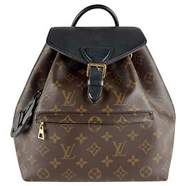 Louis Vuitton Monogram Montsouris NM PM Backpack Brown Black Monogram