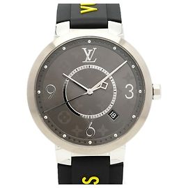 Orologio da uomo Louis Vuitton Tambour Q1DM0 quadrante grigio Altro