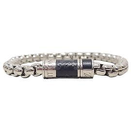 Louis Vuitton Bracciale a Catena Monogramma Eclipse Argento Metallico