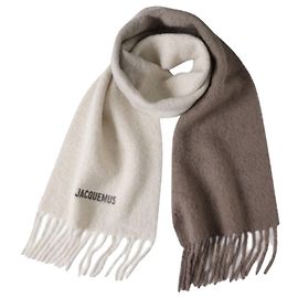 Jacquemus Cachecol em mistura de mohair bege Reshape Marrom
