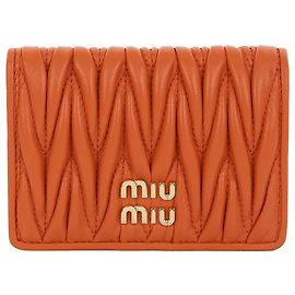 Miu Miu Soporte de tarjetas plegable Matarese Naranja