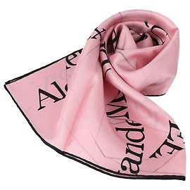 Alexander Mcqueen Cachecol com impressão de logo Preto