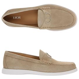 Dior Mocassins en Suède Beige Granville Marron