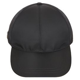Prada Boné de beisebol de nylon com logo de triângulo lateral Preto