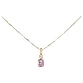 Autre Marque Colar de diamante e granada Au750 Dourado