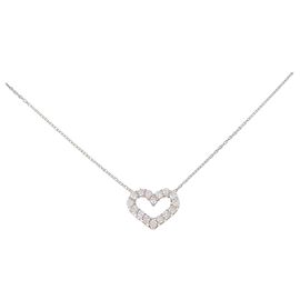 Autre Marque Colar de diamante em forma de coração Au750 Rosa