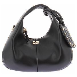Ganni Bolsa "Hobo" preta com tachas douradas Preto
