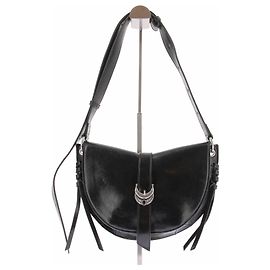 Ba&Sh Petit sac "Demi lune" en cuir noir Noir