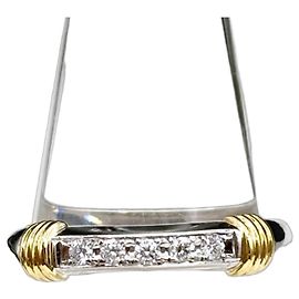 Christian Dior Platinum and Yellow Gold Diamond Band Ring Other