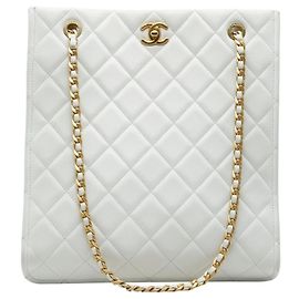 Chanel Coco Mark Matelassé Chain Tote Bag White