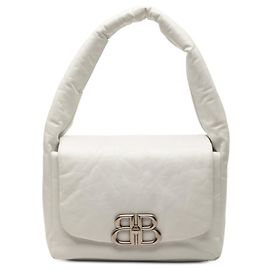 Borsa a Spalla Balenciaga Monaco BB Logo Bianco