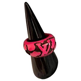 Louis Vuitton Pink Resin Ring Size 56 Pink