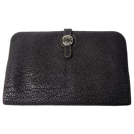 Hermès Hermes Dogon Duo GM Bi-fold Wallet Dark brown