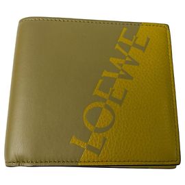 Portafoglio compatto bifold Loewe Signature per uomini Giallo