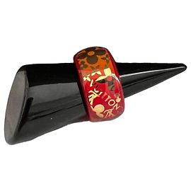 Louis Vuitton Inclusion Ring Red and Gold Size 56 Red