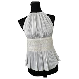 Top Chanel de algodão cor eggshell Fora de branco