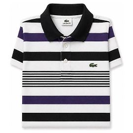 Polo Lacoste de rayas de algodón Blanco Morado Negro Negro Blanco Multicolor Púrpura