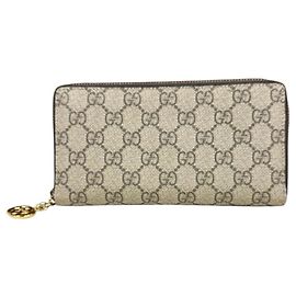 Gucci Interlocking G Coin Purse in Beige Brown Canvas Brown